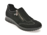 Pantofi RIEKER negri, 59071, din piele intoarsa
