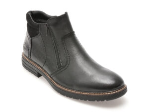 Ghete RIEKER negre, 33151, din piele naturala