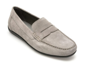 Mocasini GEOX gri, U450WC, din piele intoarsa