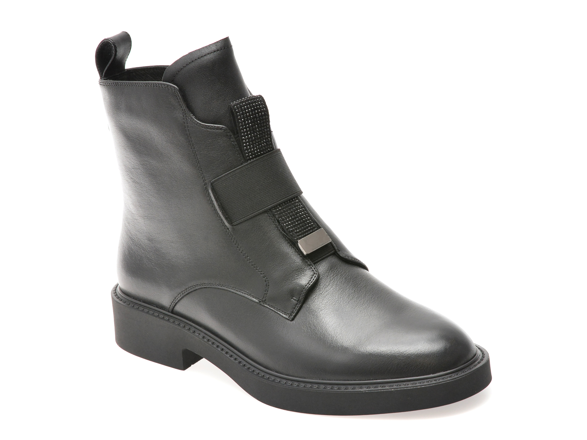 Ghete EPICA negre, RY2098, din piele naturala