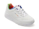 Pantofi sport SKECHERS albi, UNO LITE, din piele ecologica