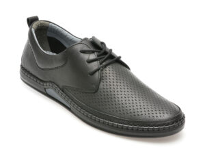Pantofi OTTER negri, 16307, din piele naturala