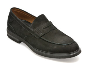 Mocasini OTTER negri, E181, din nabuc