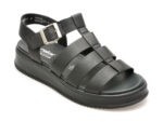 Sandale RIEKER negre, W0804, din piele naturala