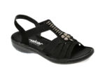 Sandale RIEKER negre, 60806, din piele ecologica