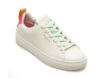 Pantofi PEPE JEANS albi, CAMDEN STREET, din piele naturala
