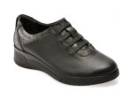 Pantofi SUAVE negri, 19005, din piele naturala
