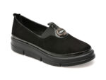 Pantofi IMAGE negri, 387347, din piele intoarsa