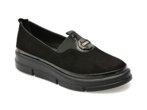 Pantofi IMAGE negri, 387347, din piele intoarsa
