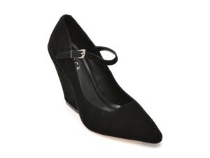 Pantofi eleganti EPICA negri, G3373, din piele intoarsa