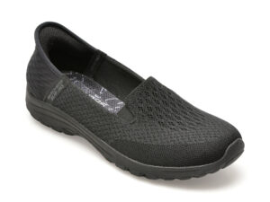 Balerini SKECHERS negri, REGGAE FEST 2.0, din material textil