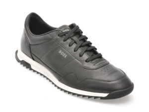 Pantofi BOSS negri, 3276, din piele naturala