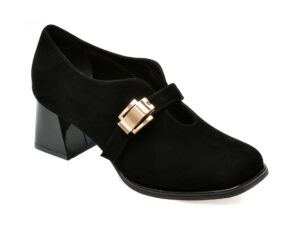Pantofi EPICA negri, 583364, din piele intoarsa