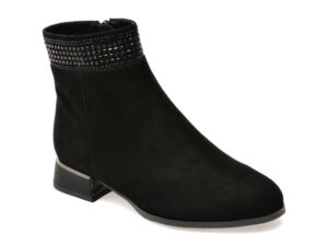 Ghete EPICA negre, KR705, din piele intoarsa