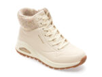Ghete SKECHERS bej, UNO RUGGED, din piele ecologica