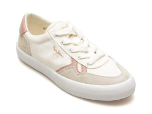 Pantofi PEPE JEANS albi, TRAVIS BRIT, din material textil