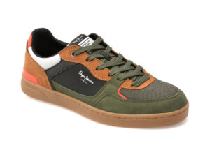 Pantofi sport PEPE JEANS kaki, MS00027, din piele intoarsa