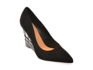 Pantofi eleganti EPICA negri, AY2104, din piele intoarsa