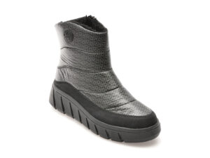 Ghete RIEKER negre, Y3552, din piele ecologica