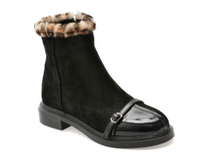 Ghete IMAGE negre, 2182801, din piele intoarsa