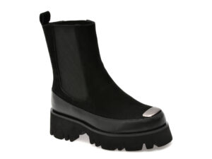 Ghete EPICA negre, W746, din piele intoarsa