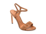 Sandale elegante EPICA maro, W697, din piele intoarsa
