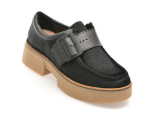 Mocasini CLARKS negri, LINOMON, din piele naturala