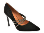 Pantofi eleganti EPICA negri, E190, din piele intoarsa