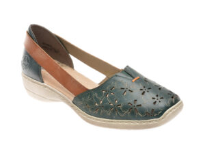 Pantofi RIEKER bleumarin, 41356, din piele naturala