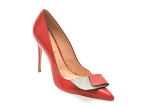Pantofi eleganti EPICA rosii, 2396015, din piele naturala lacuita