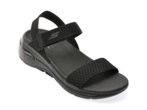Sandale SKECHERS negre, GO WALK ARCH FIT SANDAL, din material textil