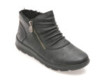 Ghete RIEKER negre, Z0051, din piele ecologica