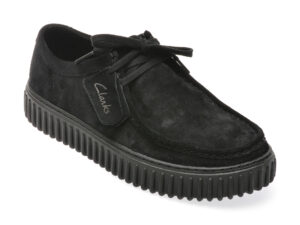 Mocasini CLARKS negri, TORHLO, din piele intoarsa
