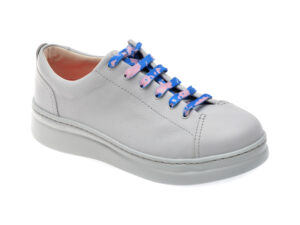 Pantofi CAMPER albi, RUNNER UP, din piele naturala
