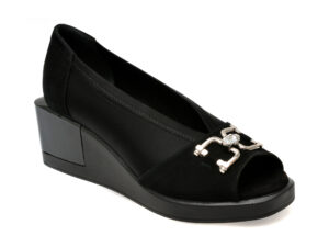 Pantofi EPICA negri, 583320, din piele intoarsa