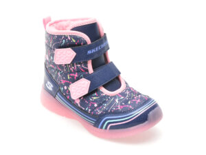 Ghete SKECHERS bleumarin, ILLUMI-BRIGHTS, din piele ecologica