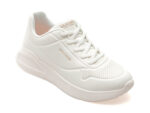Pantofi sport SKECHERS albi, UNO LITE, din piele ecologica