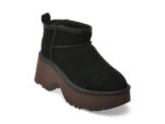 Ghete UGG negre, CLASSIC NOVELTY, din piele intoarsa