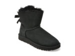 Ghete UGG negre, CLASSIC BAILEY, din piele intoarsa