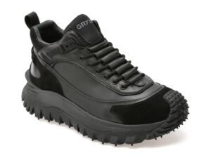 Ghete GRYXX negre, 8861, din piele naturala