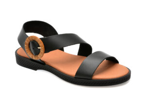 Sandale IMAGE negre, AMSTER, din piele naturala