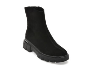 Ghete EPICA negre, G617, din piele intoarsa