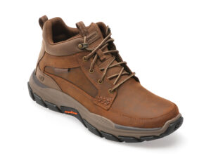 Ghete SKECHERS maro, RESPECTED, din piele naturala