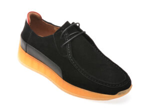 Mocasini OTTER negri, 8552, din piele intoarsa