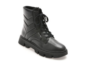 Ghete GEOX negre, D46UAG, din piele ecologica