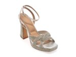 Sandale elegante ALDO argintii, GLIMMA 040, din piele ecologica