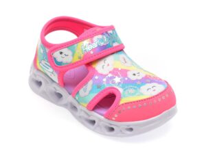 Pantofi sport SKECHERS roz, HEART LIGHTS SANDALS, din material textil