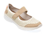Pantofi RIEKER bej, L32B5, din piele ecologica