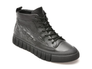 Ghete GRYXX negre, 9502, din piele naturala