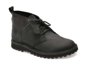 Ghete CLARKS negre, SOLSDB, din piele naturala